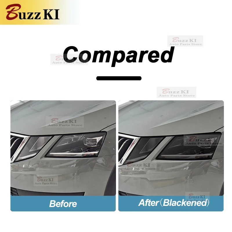 For Skoda Octavia 3 Facelift 2017 2018 2019 Car Headlight Protective Film Smoked Black Tint Wrap Vinyl Transparent TPU Sticker