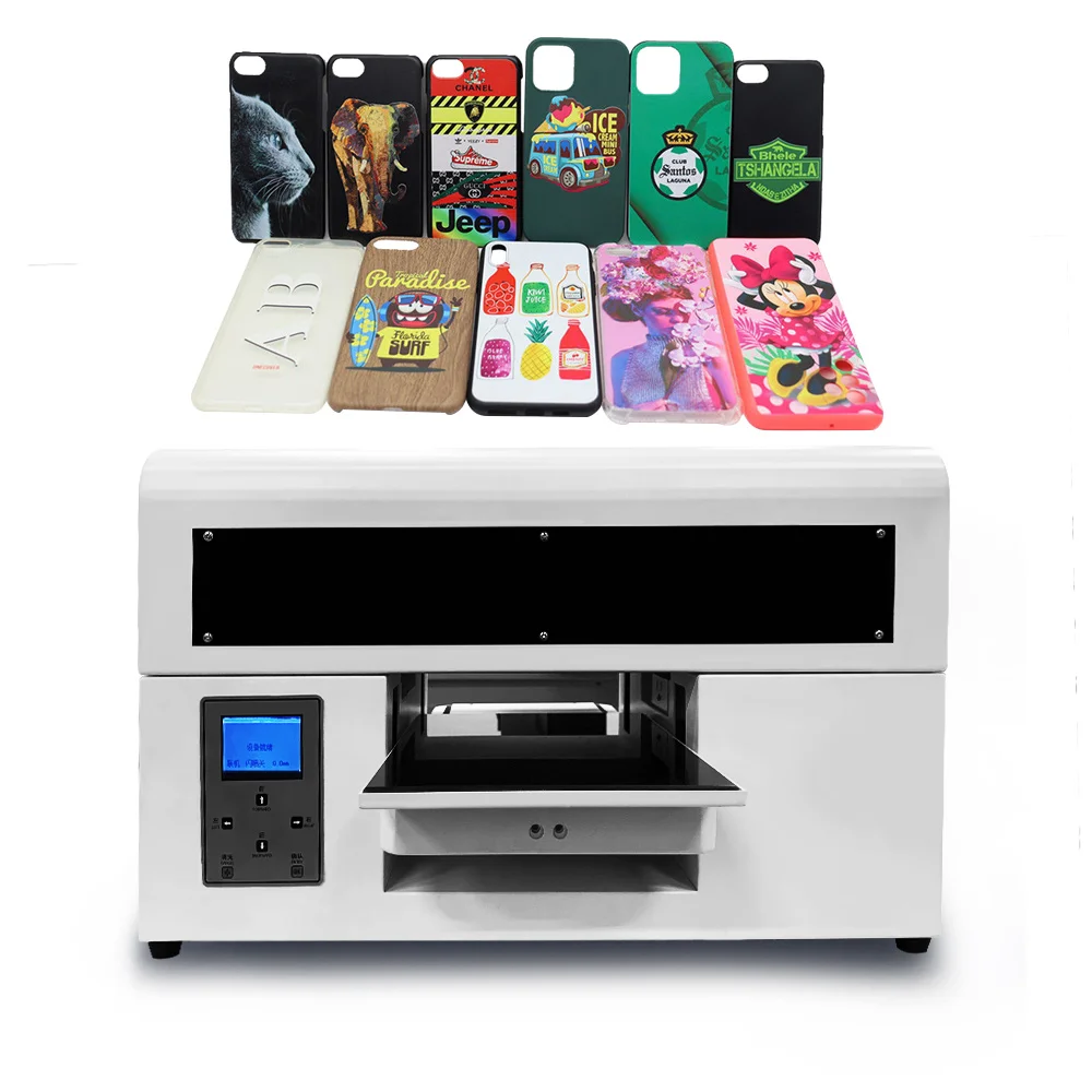 Factory Sale A4 6colors Flatbed UV InkJet Phone case Printer Custom Design UV LED Curing DIY Printing Machine