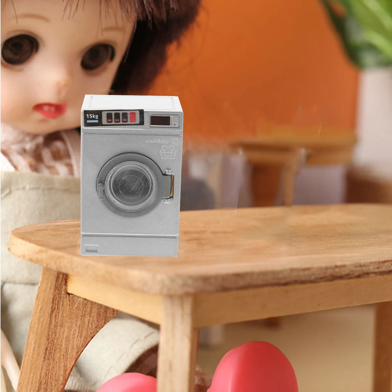 

Mini Washing Machine High-End Plastic Mini House Decoration Desktop Ornament Miniature Furniture Accessory for Bedroom Office