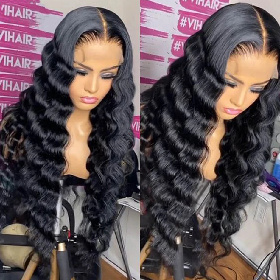 Yawawe Hair Glueless preplucked Loose Deep wave human wigs ready to go HD lace frontal wig Wear Go human hair wigs for women