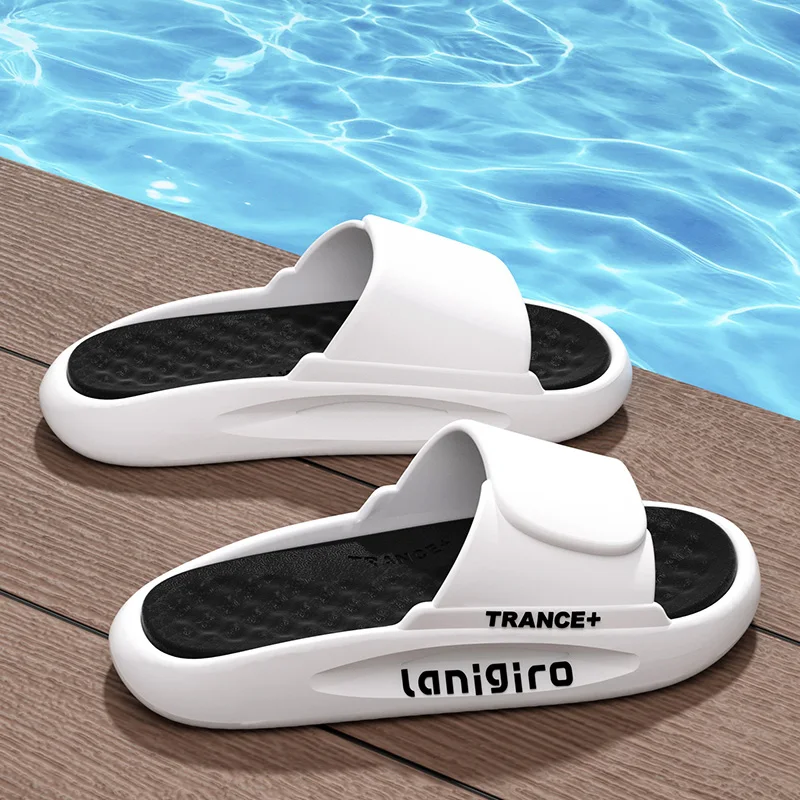 Summer Fashion Slippers Indoor Casual Soft Soled Flip Flops Bathroom Non Slip Flat Sandals Outdoor Men Beach Slides Shoes