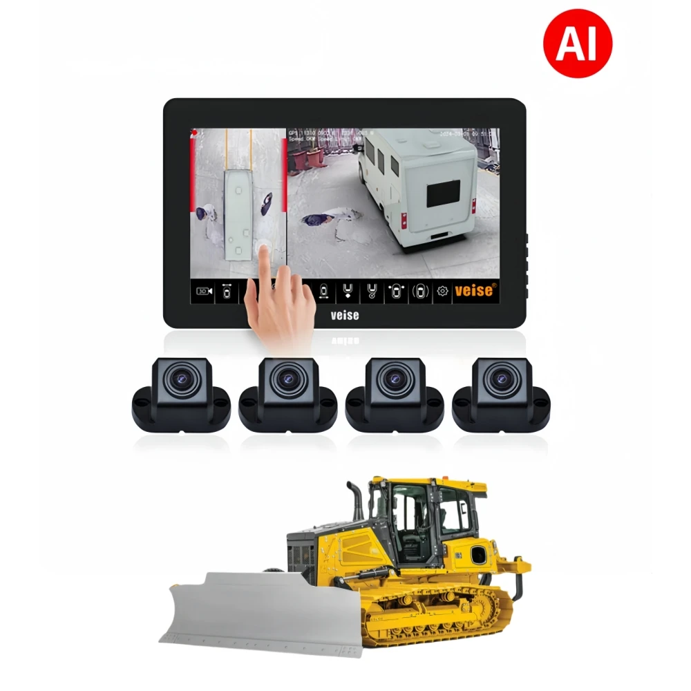 

AI 360 Degree Truck Camera System Bird's-Eye View Construction Security Panorama Car Camera Backup Camera For Loader Bulldozer
