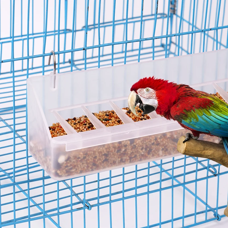 1Pcs Cage Parrot Feeder Bowl Bird Supplies For Cage Birds Water Hanging Bowl Box Pet Plastic Food Container