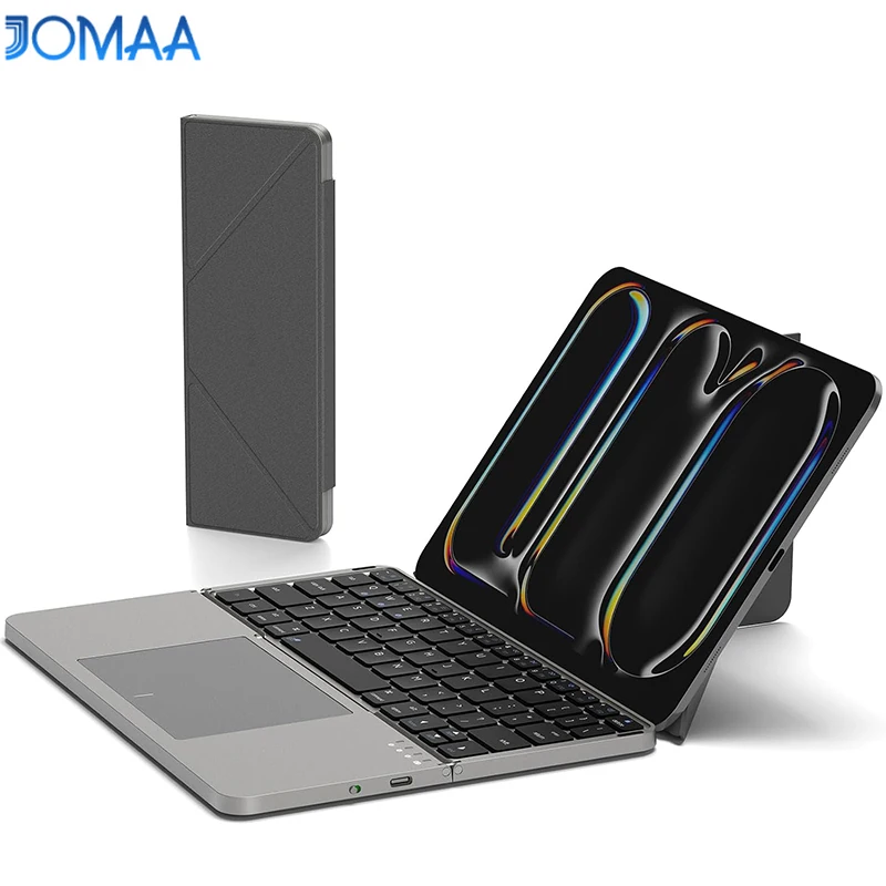 JOMAA Bluetooth Keyboard with Touchpad Foldable Wireless Keyboard Rechargeable Wireless Keyboard Android Samsung Tablet iPad