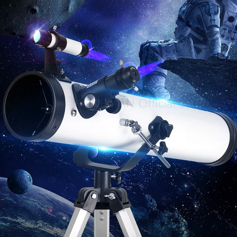 875X Space Time Single Tube Telescope 114MM Large Aperture Professional Astronomical Telescope Captures Night Vision of the Moon