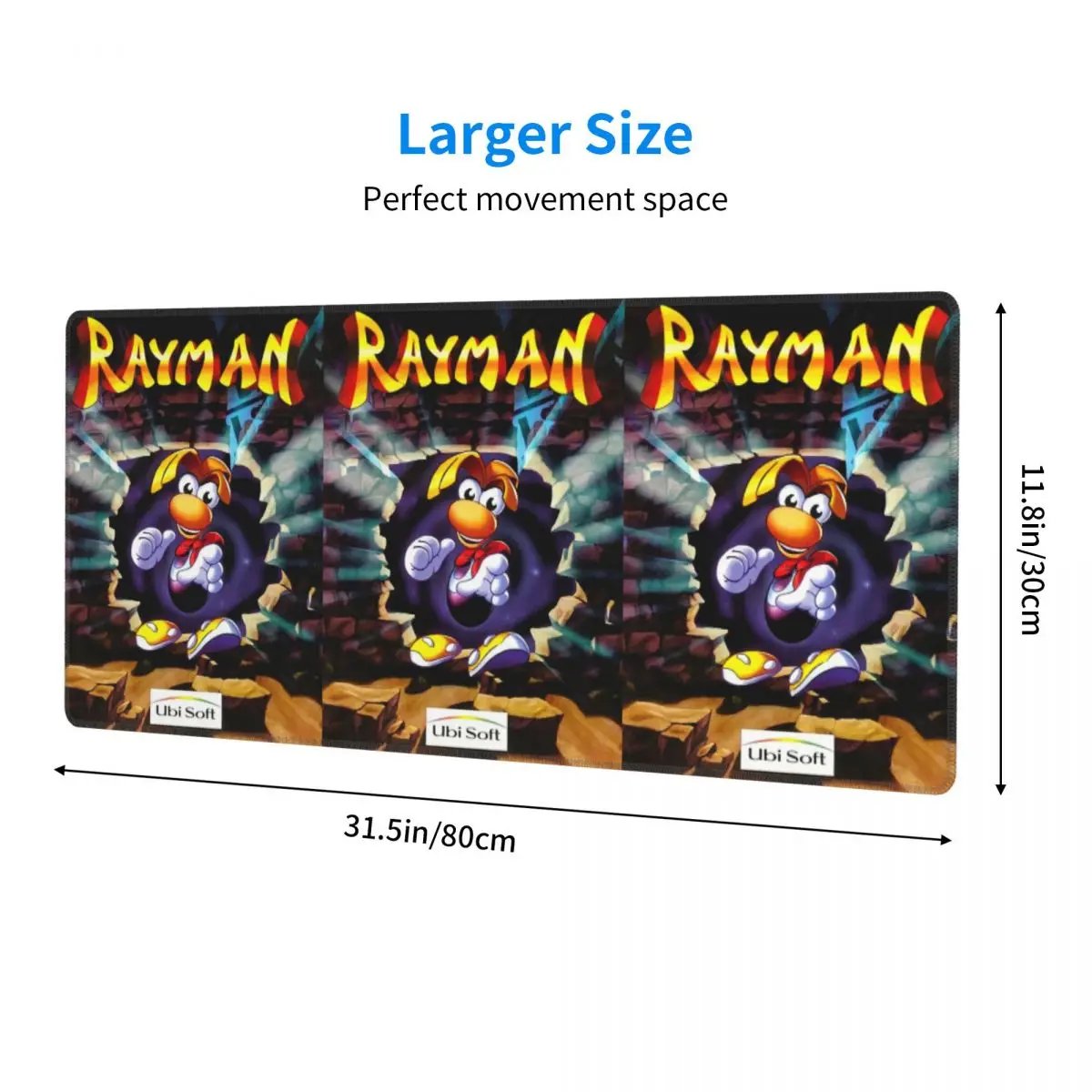 Black Vintage Retro Rayman Legends Graphic Large Mouse Pad Computer Keyboard Mouse Mat Gamer PC Laptop Desk Mat Table Mats
