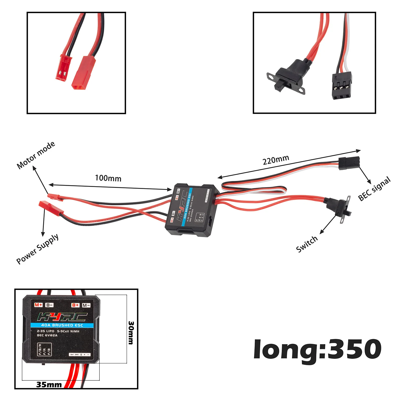 40a Geborsteld Esc Elektronische Snelheidsregelaar Rc Auto Upgrade Onderdelen Voor Wpl C24 C34 Mn D90 Mn 99S Mn 86S Mn128