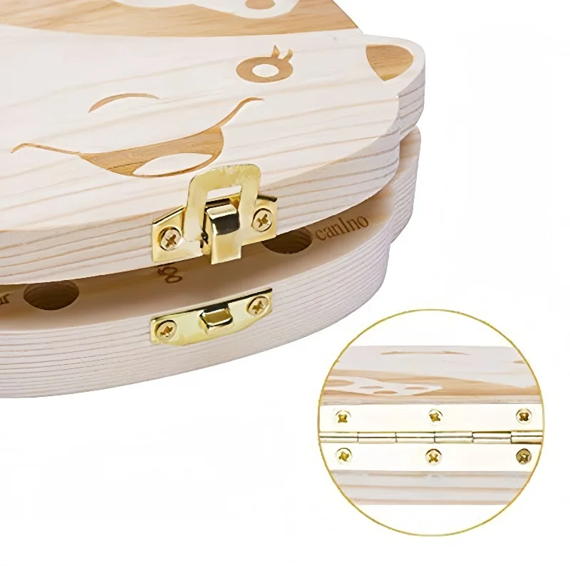 صندوق تخزين شعر الطفل وأسنان الأطفال، صندوق تخزين تذكاري لأسنان الأطفال الخشبية، مجموعة أسنان الأطفال وشعر الجنين B