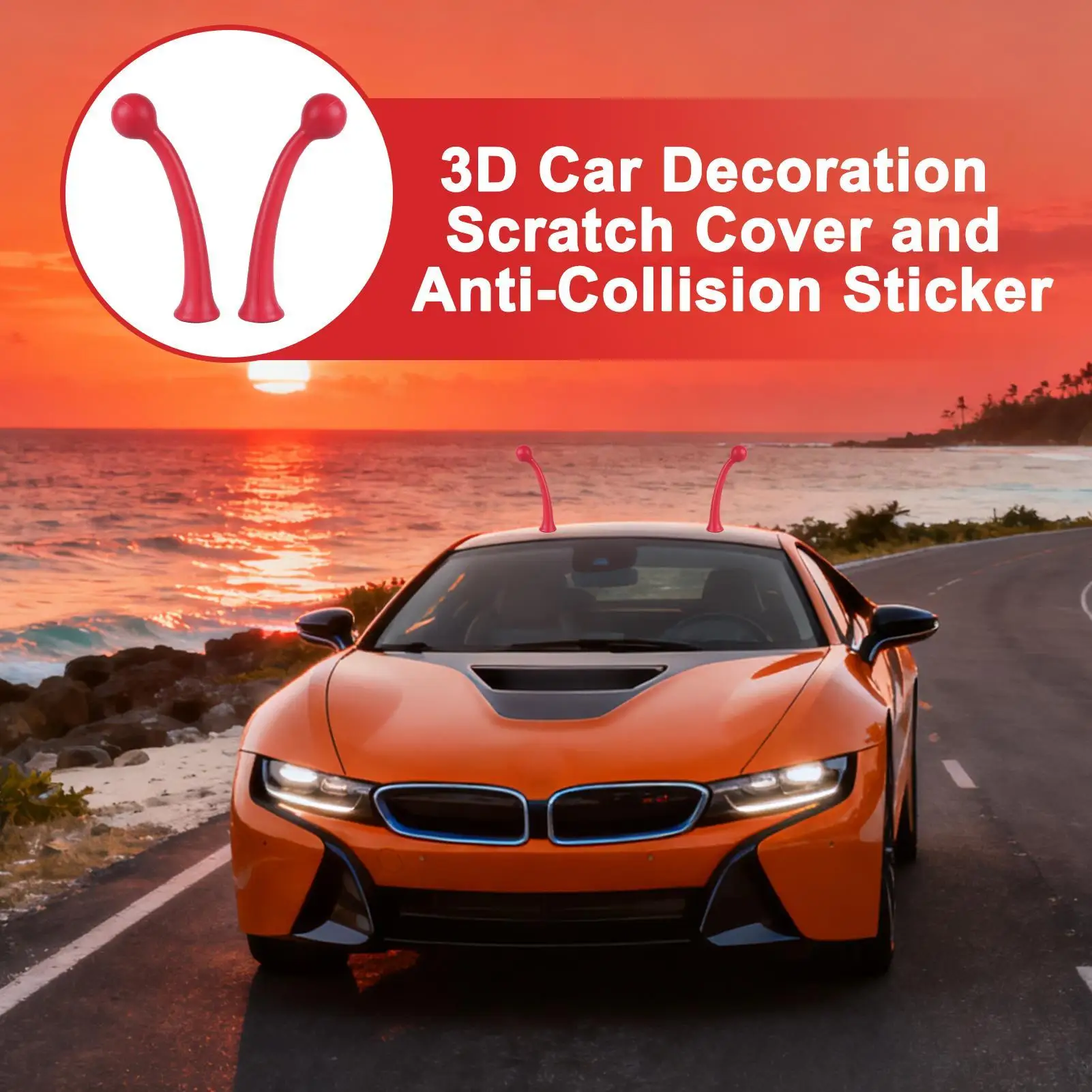 Cascos de motocicleta, tentáculos pequeños del diablo, adorno de techo de coche de caracol pequeño 3D, cuerno del diablo para casco de Motocross, techo de coche