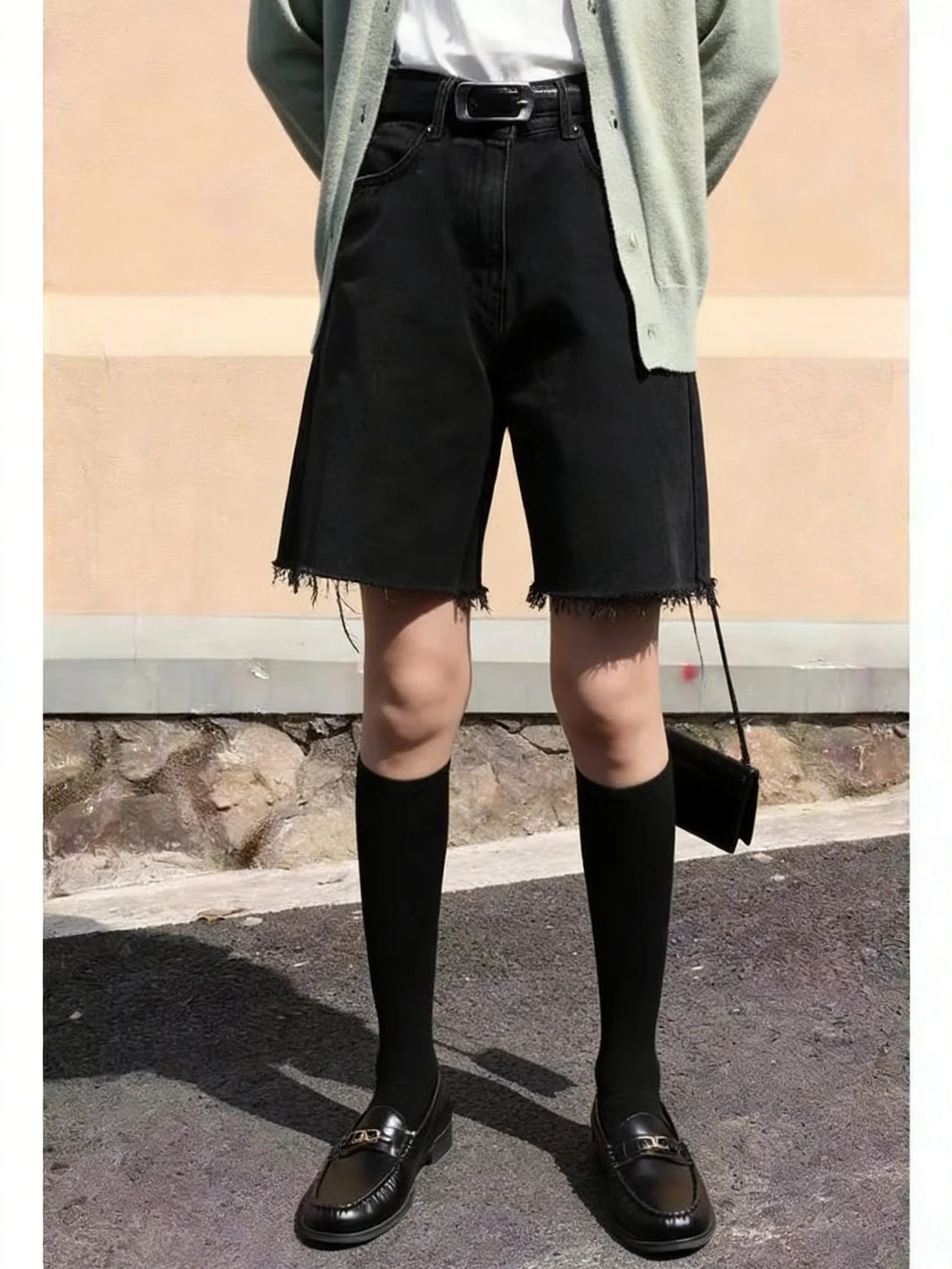 

Men's Slim Black Jorts Stretch Original Jeans Pants Slim For Man Streetwear