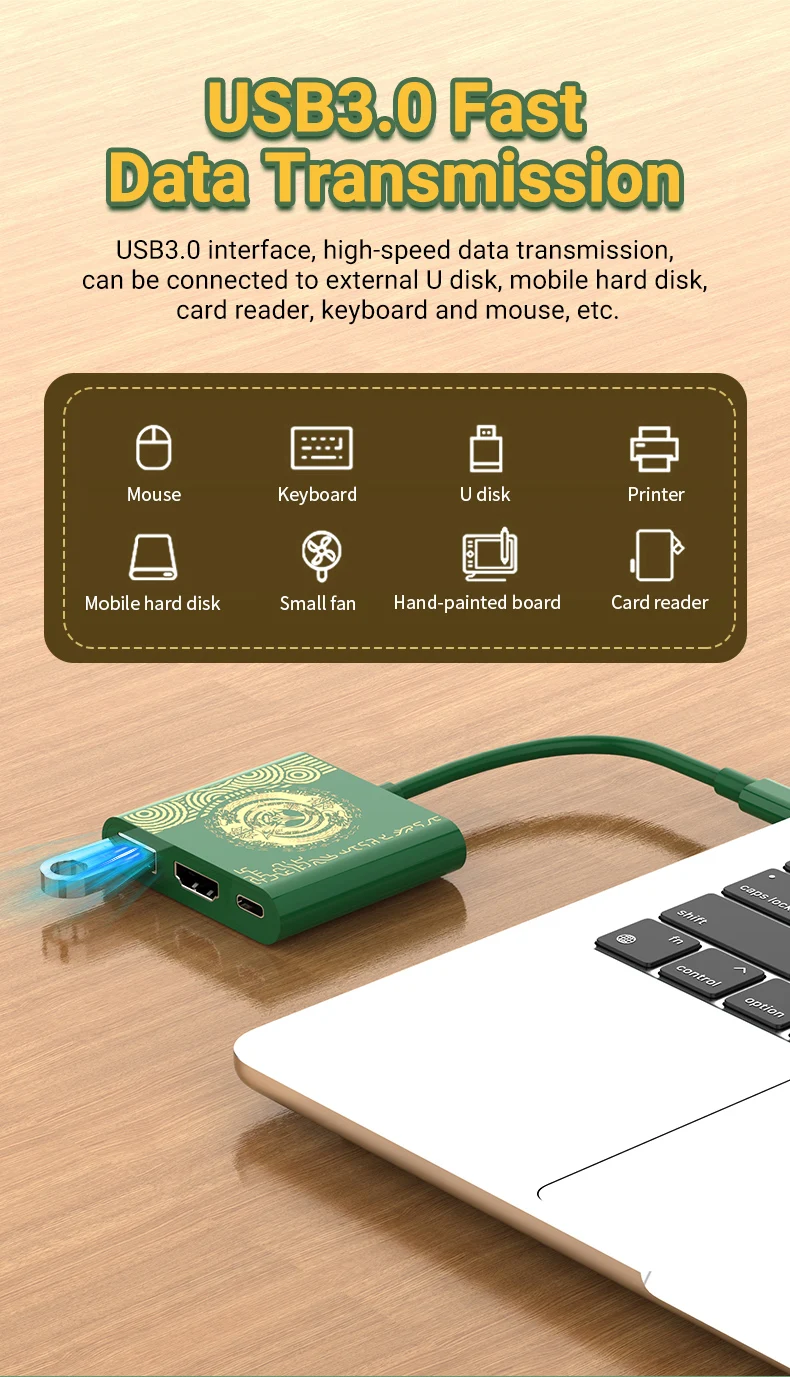 PD100W 3-IN-1-Spieledockingstation für Switch/OLED, unterstützt TV-Docking-Modus, USB-C auf 4K-HDTV-Hub für Steam Deck, Smartphone, iPad und Laptop. – Detail 7