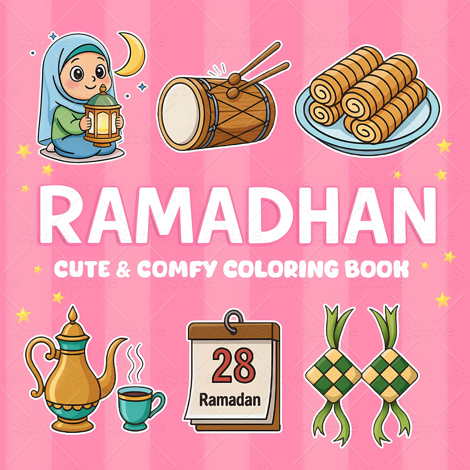 

1 шт. Книга-раскраска для вечеринки в честь Рамадана Мубарак, книга для рисования граффити, товары для мусульманских праздников, для релаксации