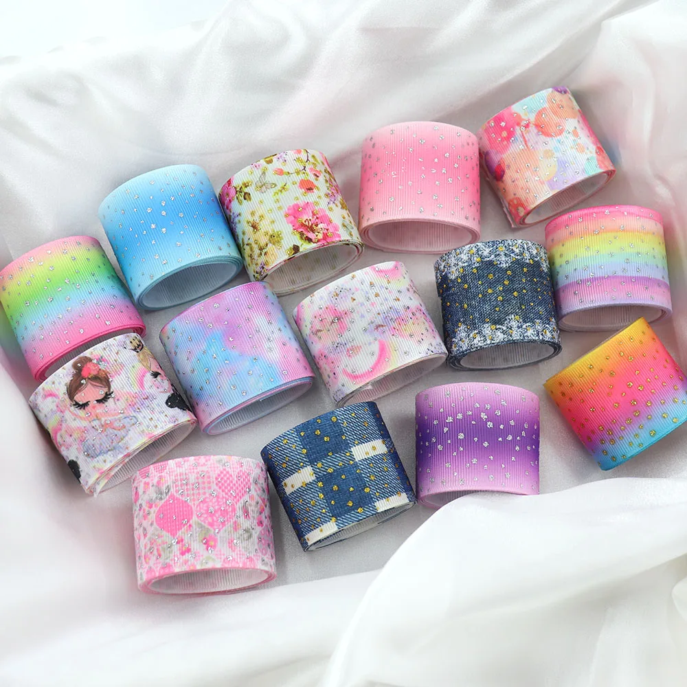 Glitter Fabric Grosgrain Ribbon 1-1/2\