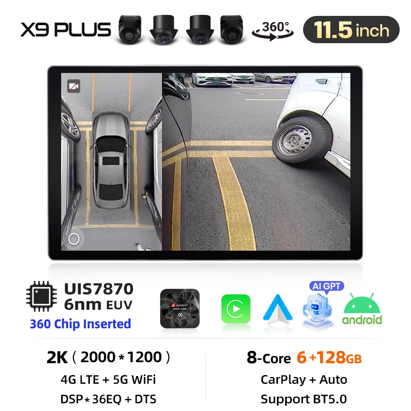 Junsun Android Auto autoradio voor Peugeot 108 Citroen C1 Toyota Aygo Mk2 2014 2015-2021 Multimedia draadloze Apple CarPlay slimme intelligente systemen IPS touchscreen stereo videospeler 2 Din