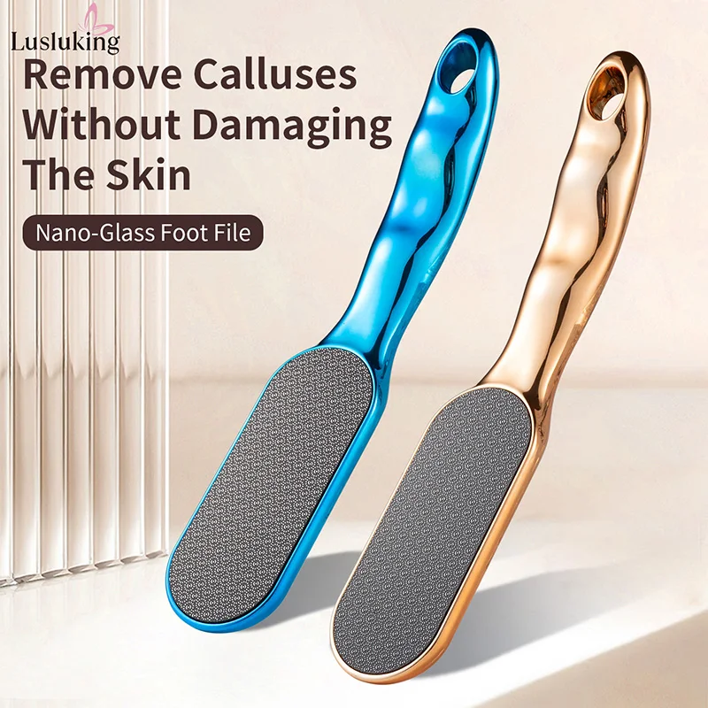 Veins Grain Nano Glass Foot File Dead Skin Remover for Heel Sole Scrubber Easy Clean Pedicure Tool for Salon Home Use Hangable