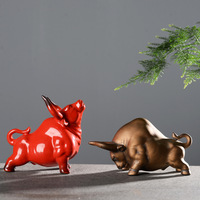 Creative Ceramic Bull Decoration - Home, Living Room, Tea Room, Office Desktop Decoration - Mascot, Zodiac, and Gift Gifts