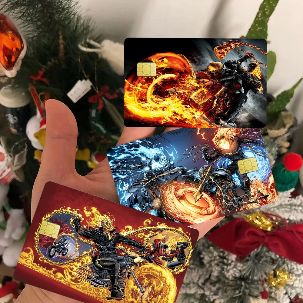 

New Horror G-ghost Rider Game Anime Sticker Film Skin Cover Case For Small Large No Chip Debit Credit Card Front Side