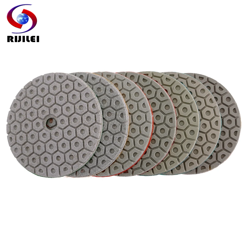 Conjunto Super Polegada Almofadas de Polimento Diamante Molhado 100 mm Polimento Almofada para Granito Pedra Mármore Concreto Moagem Discos Peças