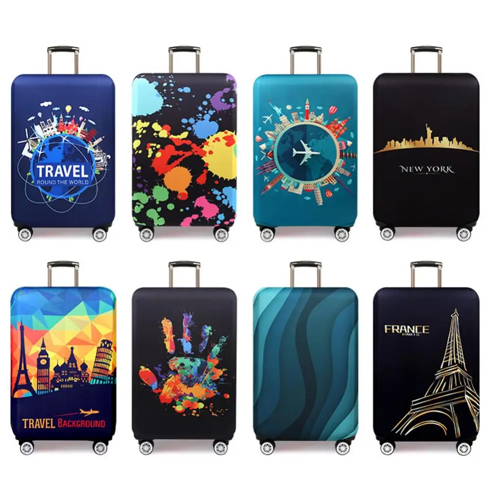 

18-32 Inch Travel Case Protector Flower Print Elastic Dust Proof Travel Suitcase Luggage Protective Cover Case Without Luggage