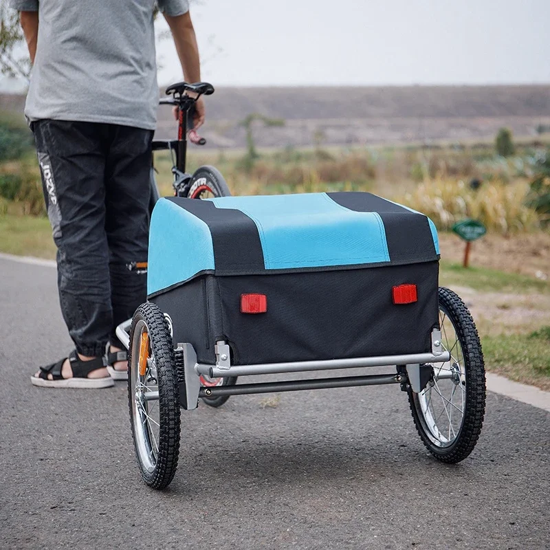 Outdoor Trailer Trolley Pet Car Foldable Pet Dog Bicycle Trailer Push Trolley Foldable Bike Trailer