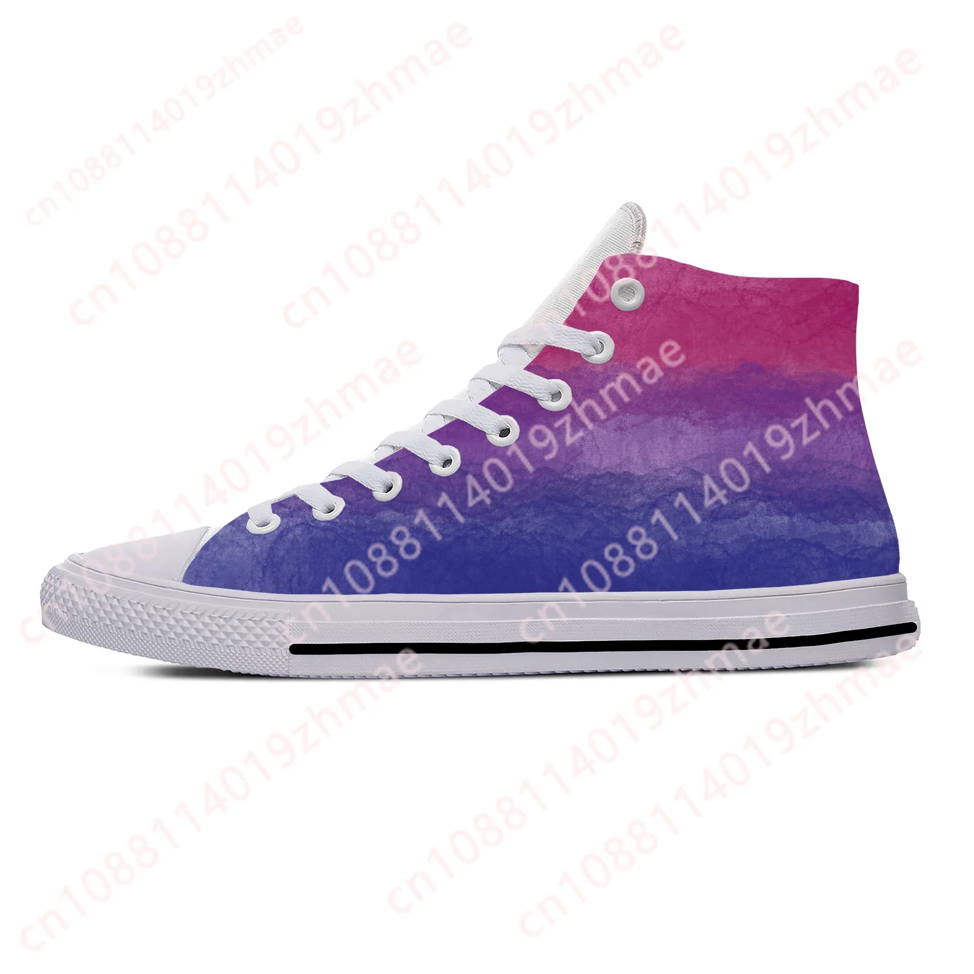 

Bi Bisexual Bisexualy Pride LGBT Flag Cool Funny Hot Casual Shoes High Top Board Shoes Lightweight Breathable Men Women Sneakers