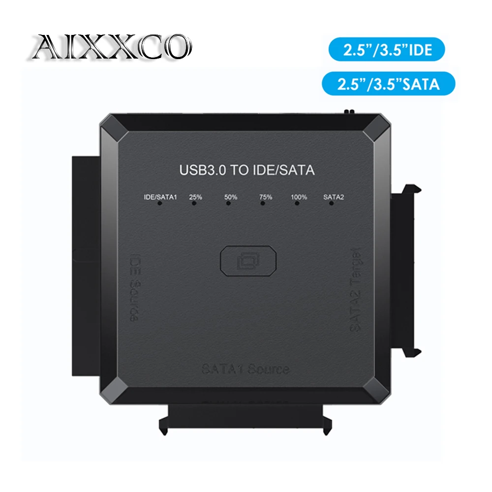 AIXXCO USB 3.0 2.0 SATA to IDE Sata 3 Cable Converter Adapter for 2.5' 3.5' HDD SSD Hard Disk Drive SATA to USB Adapter