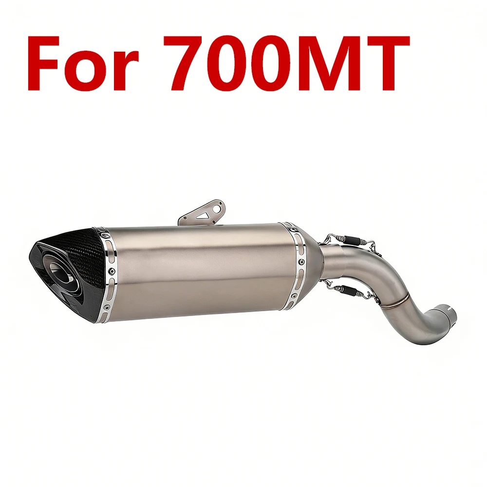 

slip-on Motorcycle exhaust system mid link carbon fibre escape muffler with DB kille motorcycle spare partsr for CFMT 700MT