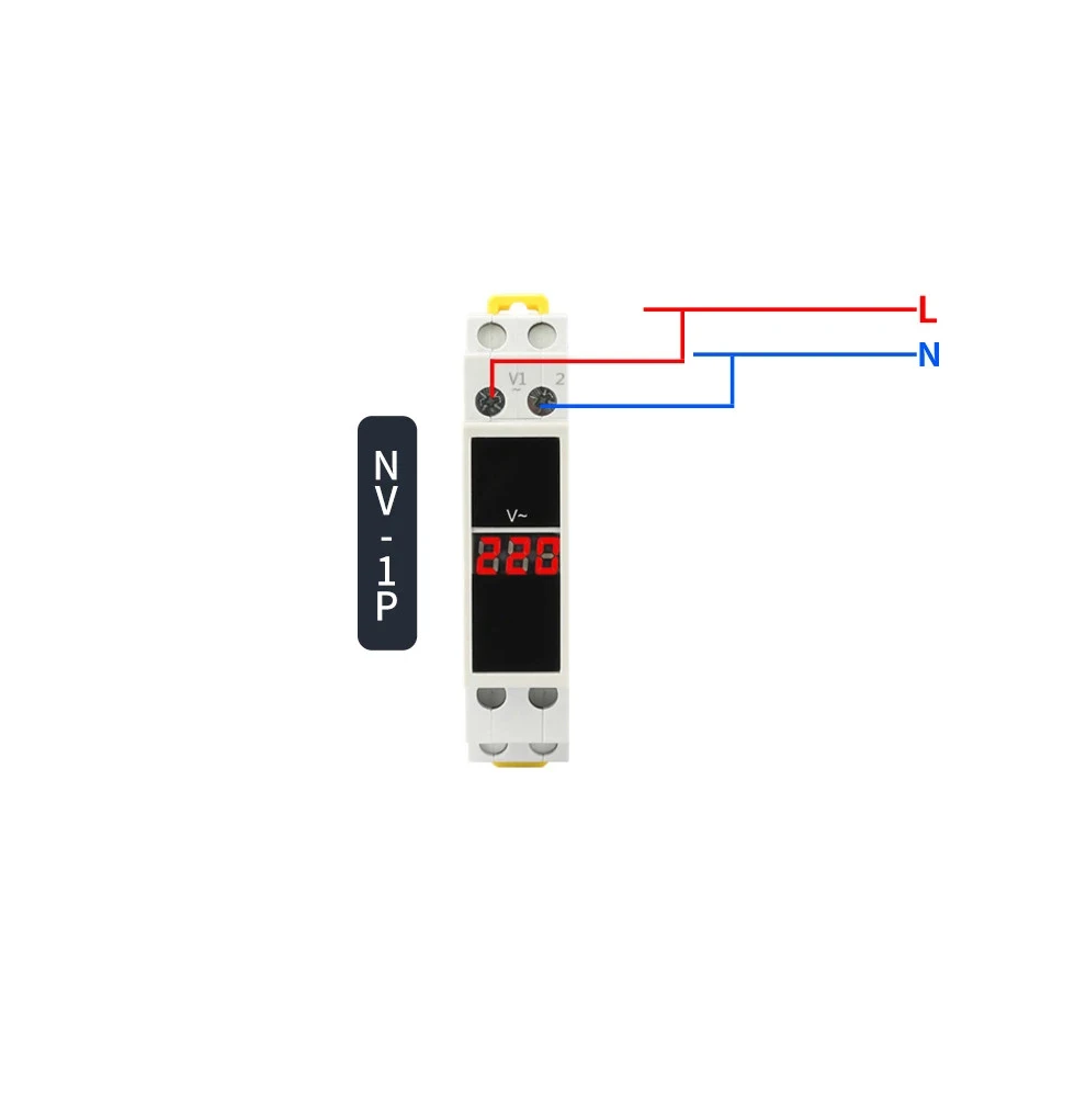Din 레일 장착 단일/3 상 전압계 AC 80-500V 소형 모듈 형 전압계 표시기 LED 디지털 디스플레이 검출기 NV-1