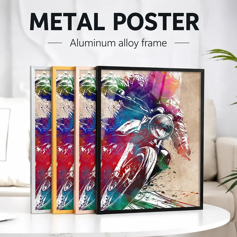 Motor Sport 6 Framed Metal Poster Personalized Photo Victory Celebration Style Wall Art For Gym And Office Housewarming Gift