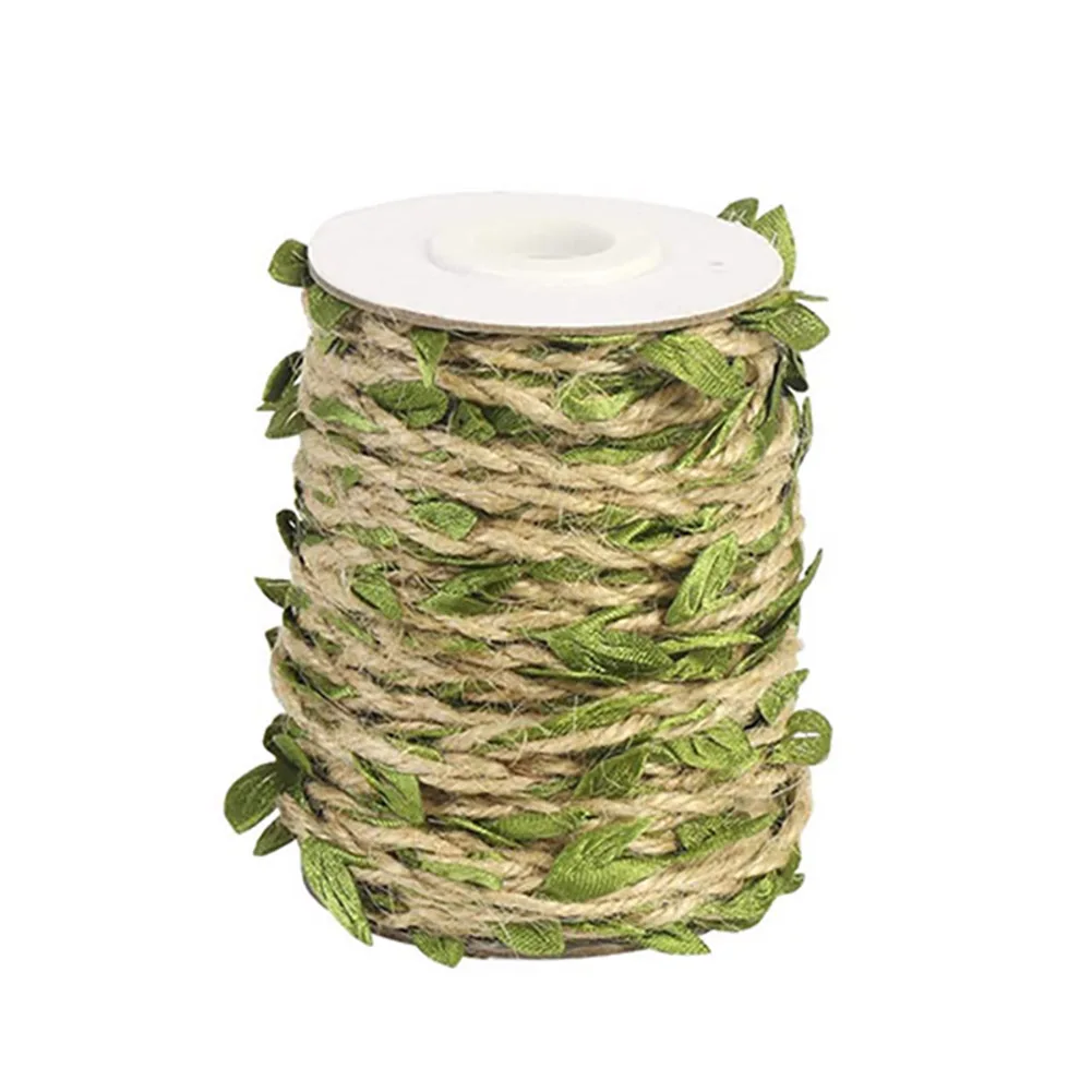 Green Hemp Rope 4-5mm (10 Meters/Bundle) Pastoral Forest Packaging Rope DIY Simulation Decoration Rattan -1 roll