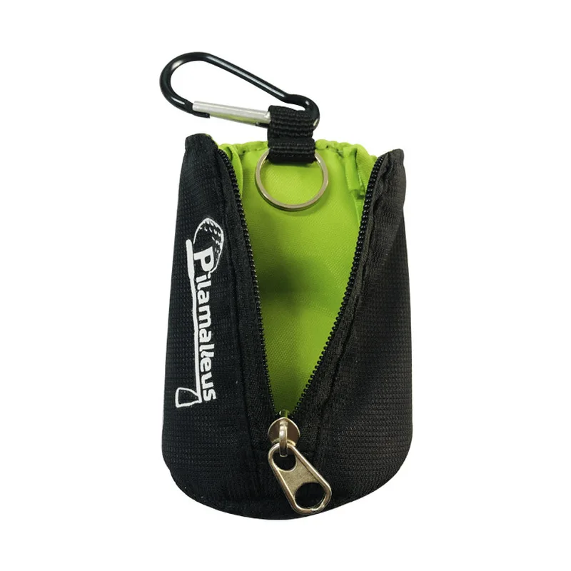Portable Polyester Golf Ball Pouch Zipper Golf Ball Holder With Carabiner Mini Waist Bag For Golf Course Training Accessories