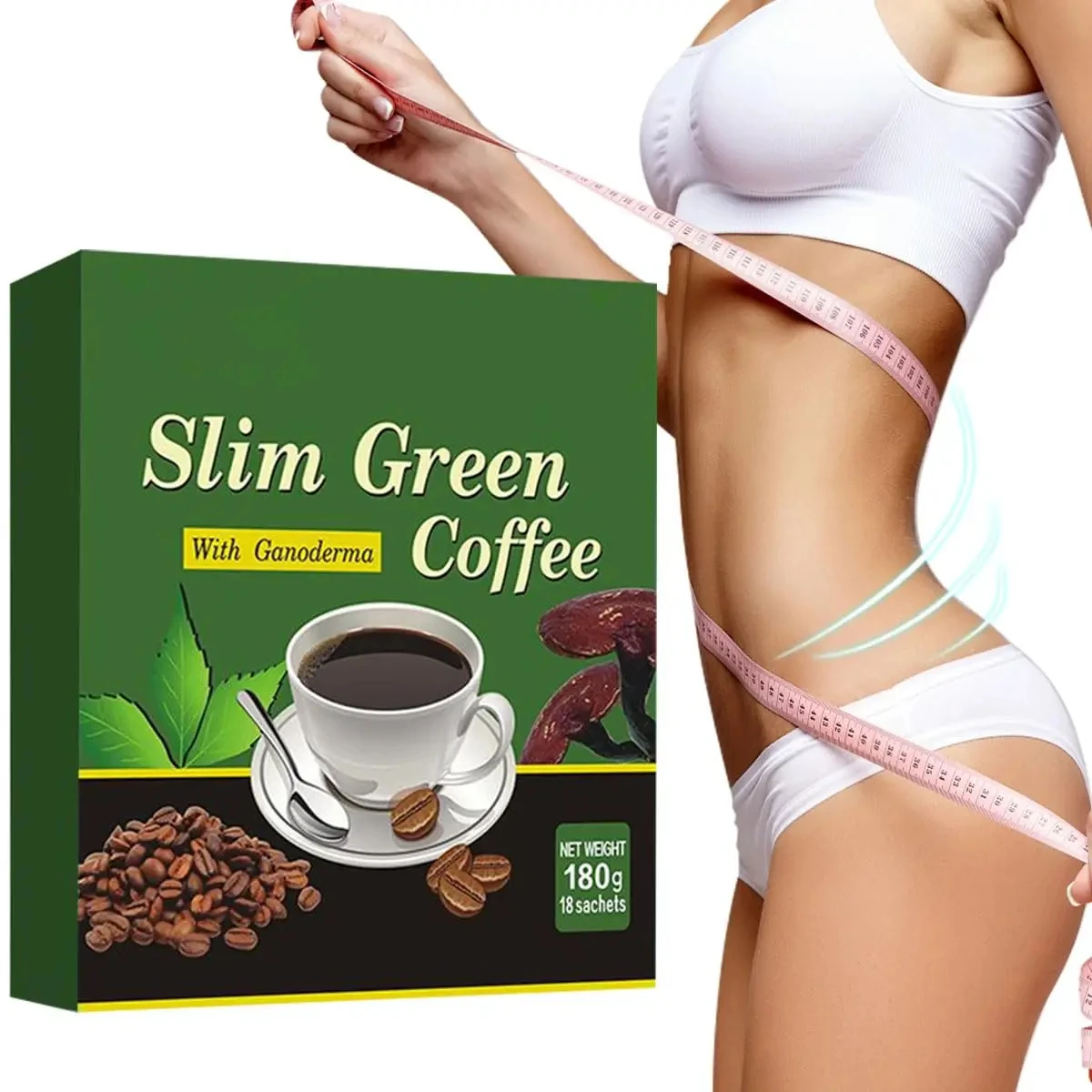 2 Boxs 100% Natural Herbal Premium Green Coffee Bean Extract Powder Super Safe Weight Loss Fast Slim Products 18 Pcs/Box