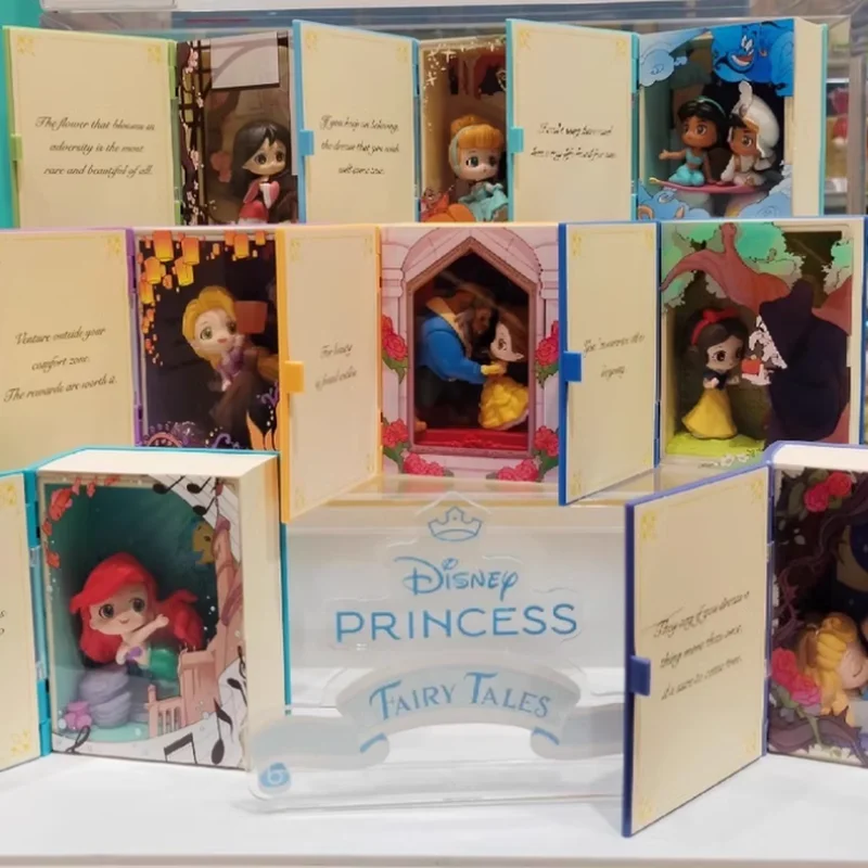 Nueva caja ciega de 100% de Disney, serie auténtica de princesa Talry Tales, figuras de acción, colección de juguetes, decoración de escritorio, regalo para niños