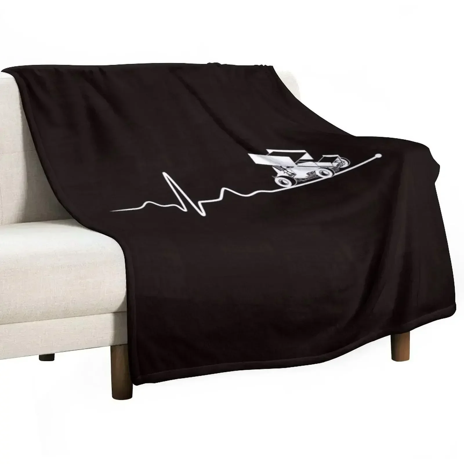 

SPRINT CAR RACING Sprint Car Racing Heartbeat Throw Blanket Large Decorative Sofa Beach Bed Blankets