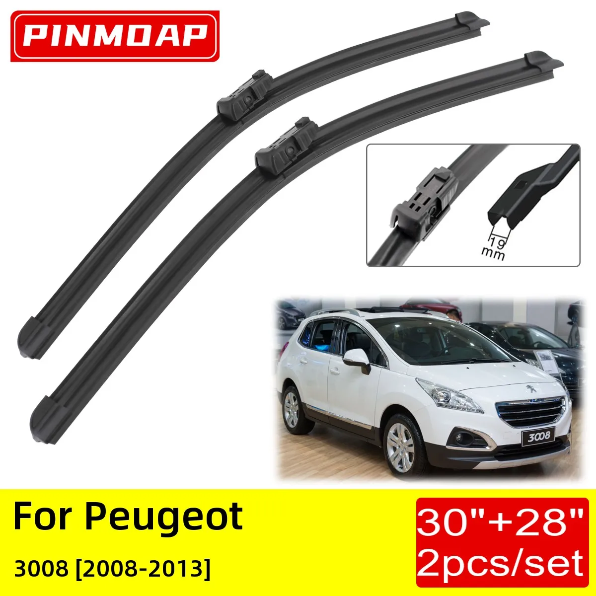 For Peugeot 3008 2008 2009 2010 2011 2012 2013 Front Wiper Blades 30\