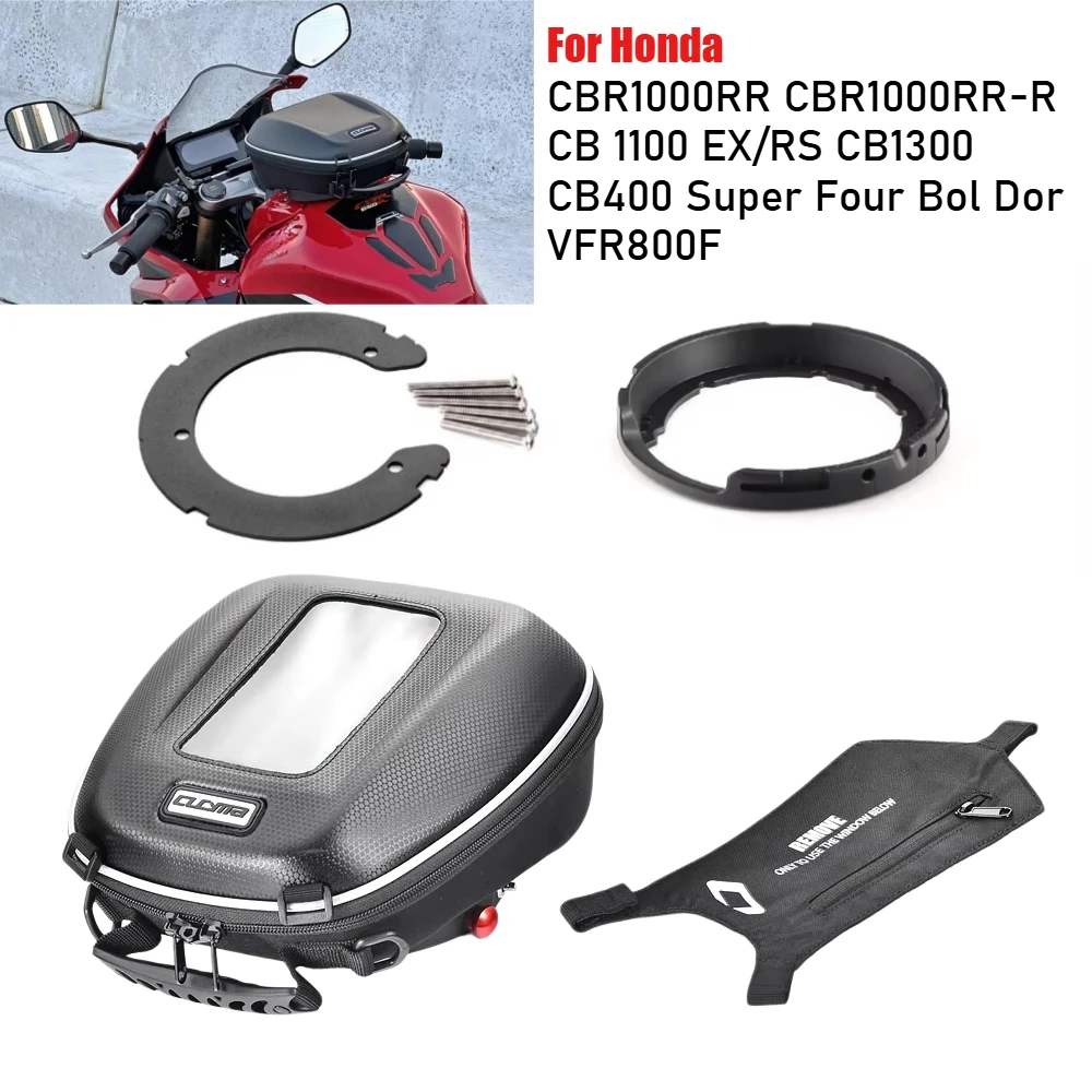 For Honda CB400 Super Four Bol Dor CBR1000RR CBR1000RR-R SP CB1100 EX/RS CB1300 VFR800F CB1300S Fuel Tank Bag Quick Lock Luggage