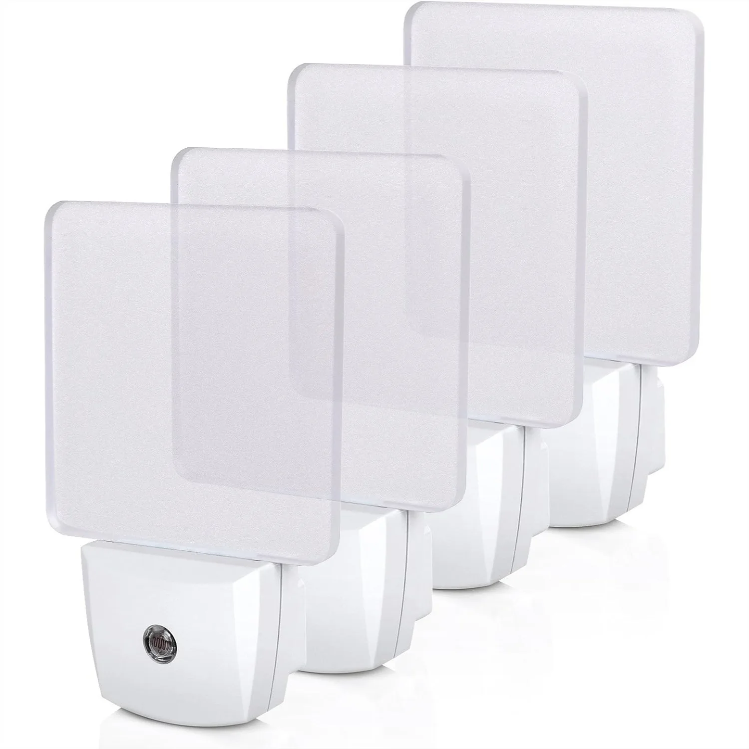 

Plug in Night Lights with Dusk to Dawn Sensor, Cool White LED for Bathroom Hallway Kitchen, Frosted Acrylic Shade, 4 Pack
