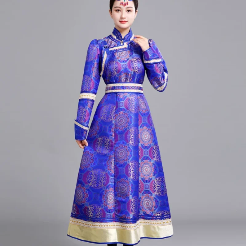 

Mongolian National Style Traditional Dress Welcome Guests Performance Dress Travel Shooting Long Dress
