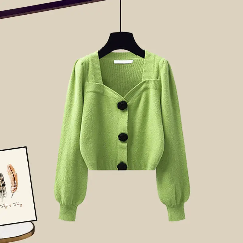 Fashion Casual Suit Women 2023 Autumn and Winter New Korean Style Temperament Age Reducing Sweater Dress Two-piece Set