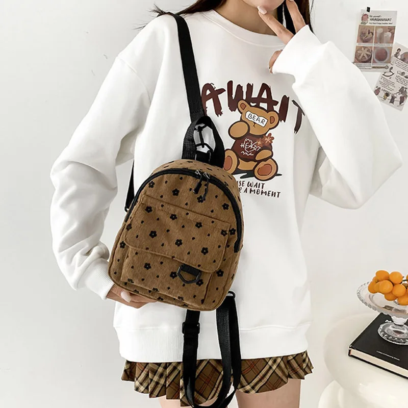Cute Floral Baby Backpack - close-up view