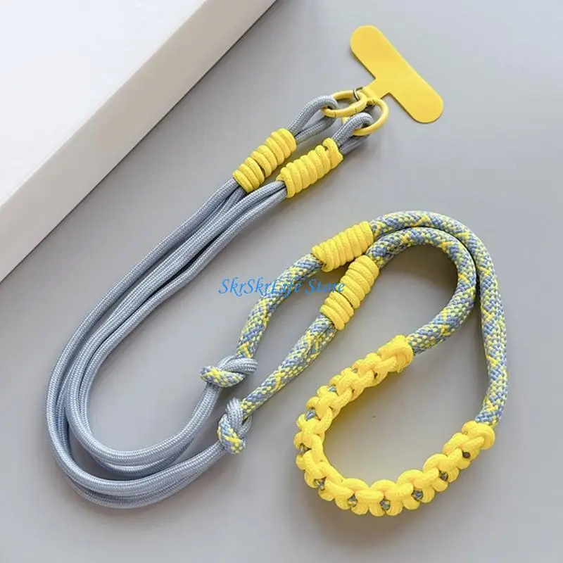 E65E Braided Phone Lanyard Multifunctional Keychain Universal Fit Anti Scratch Design