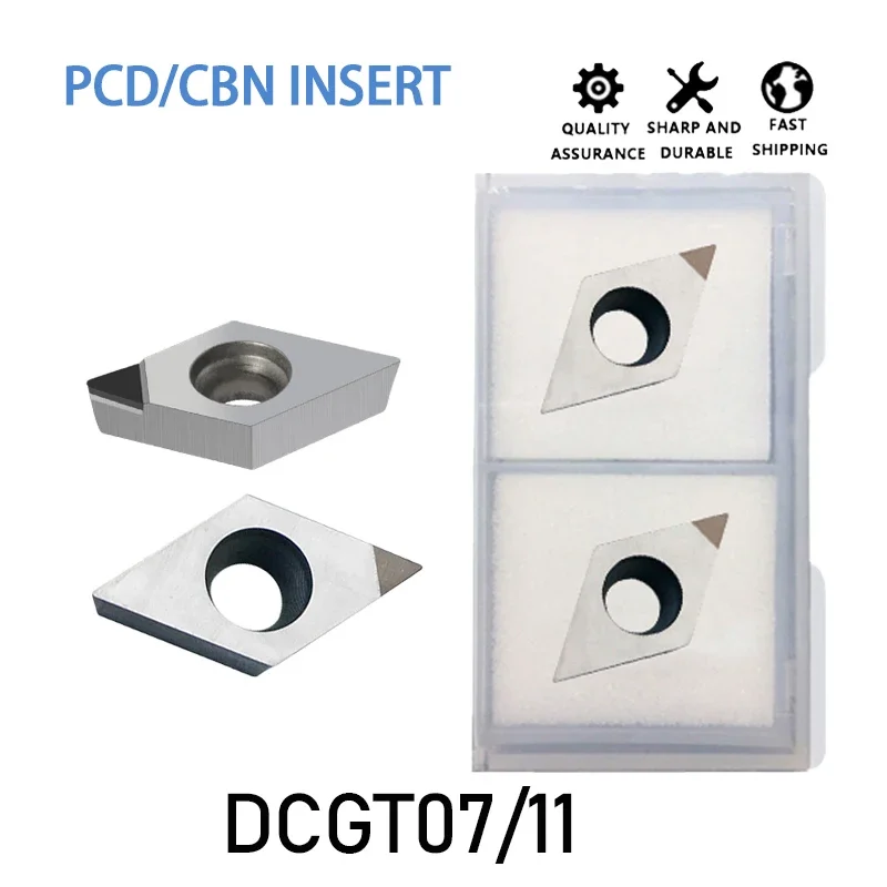 Diamond Inserts DCGT11T302 DCGT11T304 DCGT070202 DCGT070204  PCD For Machining Aluminum And Copper CBN Hardened Steel