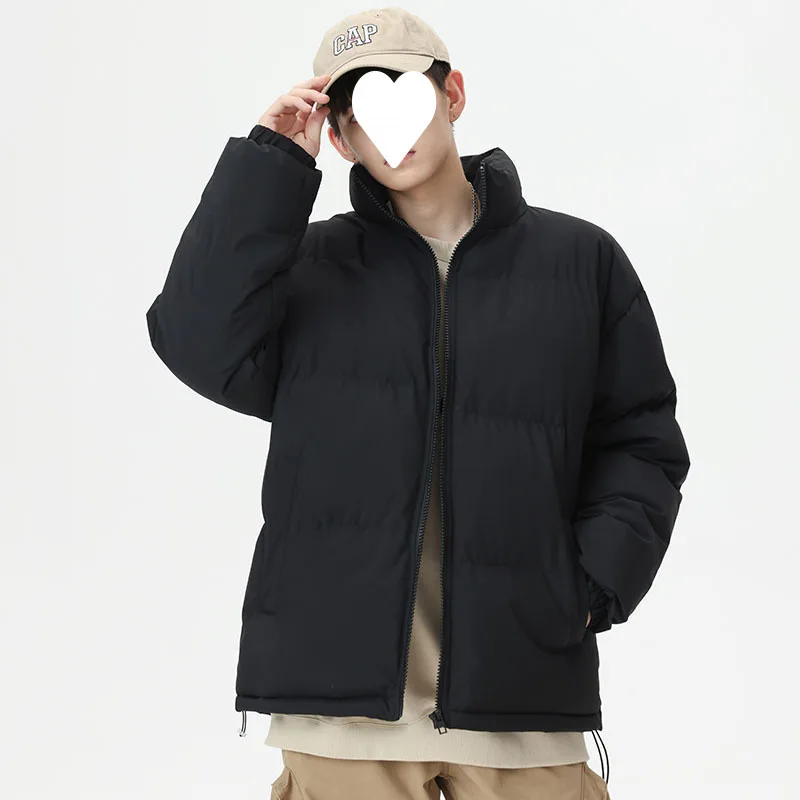 

Men's Winter New Stand-up Collar Padded Jacket Men's Loose Thickened Warm Trendy Bread Jacket Cotton Jacket
