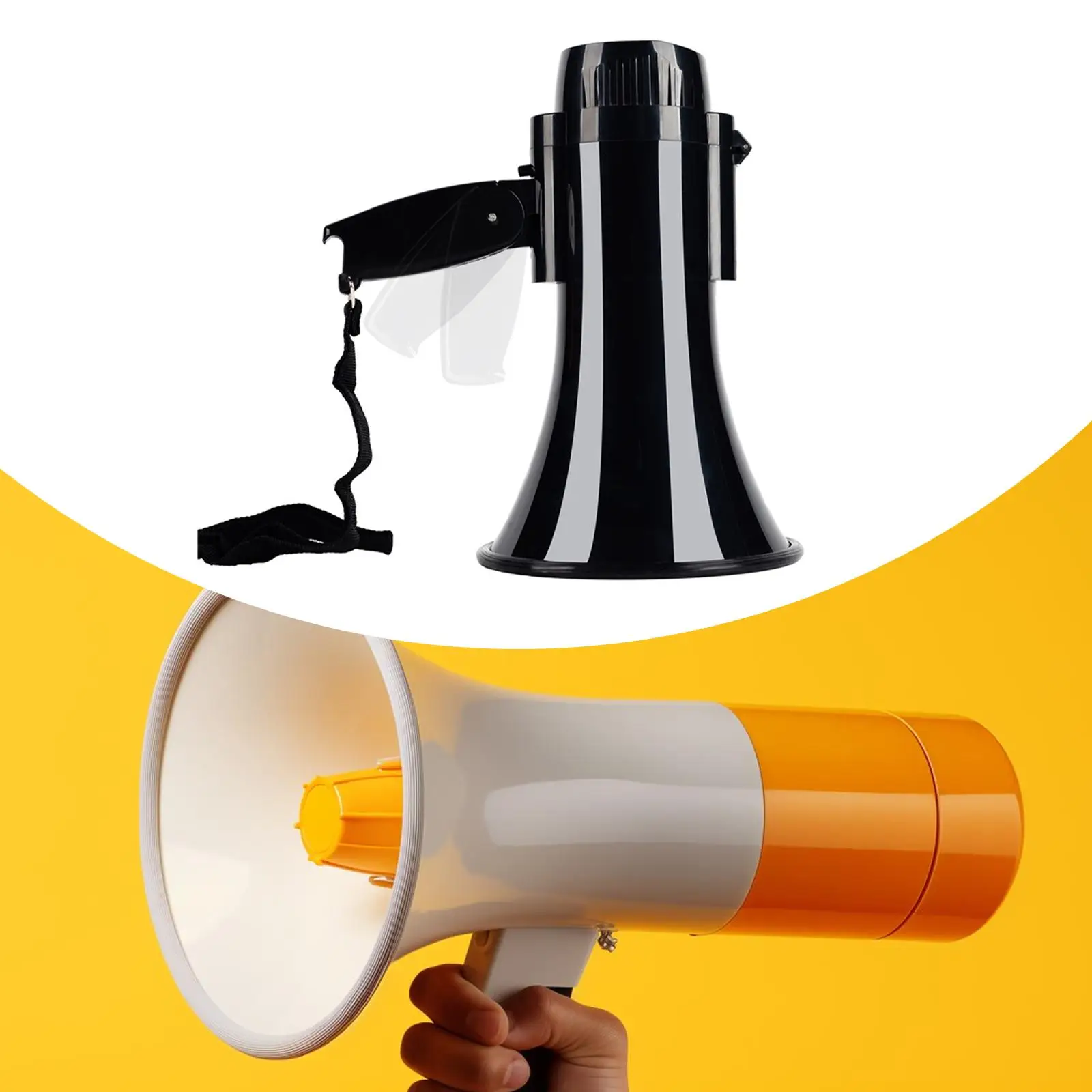 Megaphone Cheering Gifts Foldable Handle 500M Distance Handheld for Football Outdoors Cheerleading Fans Hockey Coaches