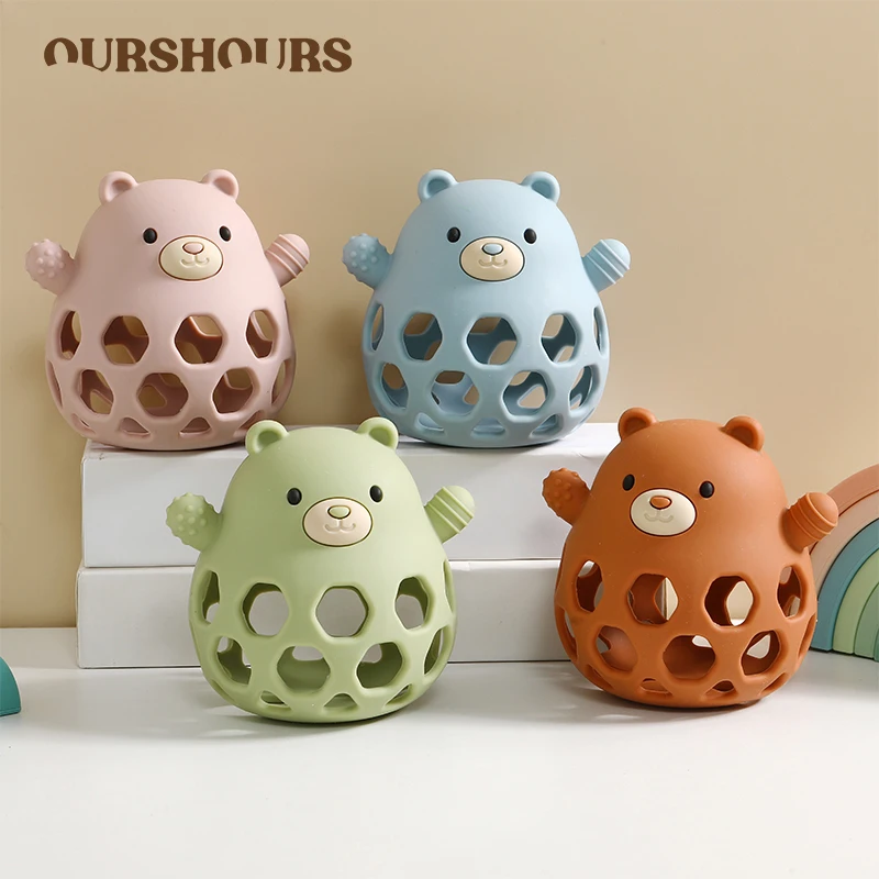 Baby Silicone Teethers BPA-free Cartoon Bear Design Teething Toy Gifts Newborn Care Teether for Babies Accessories Chewing Toys