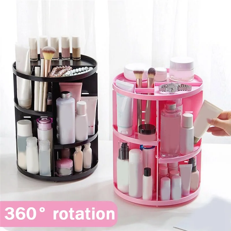 360 หมุนแต่งหน้าOrganizer,DIYแต่งหน้าSpiningผู้ถือRack,ความจุMake Upชั้นวางเครื่องสําอางBทนทาน
