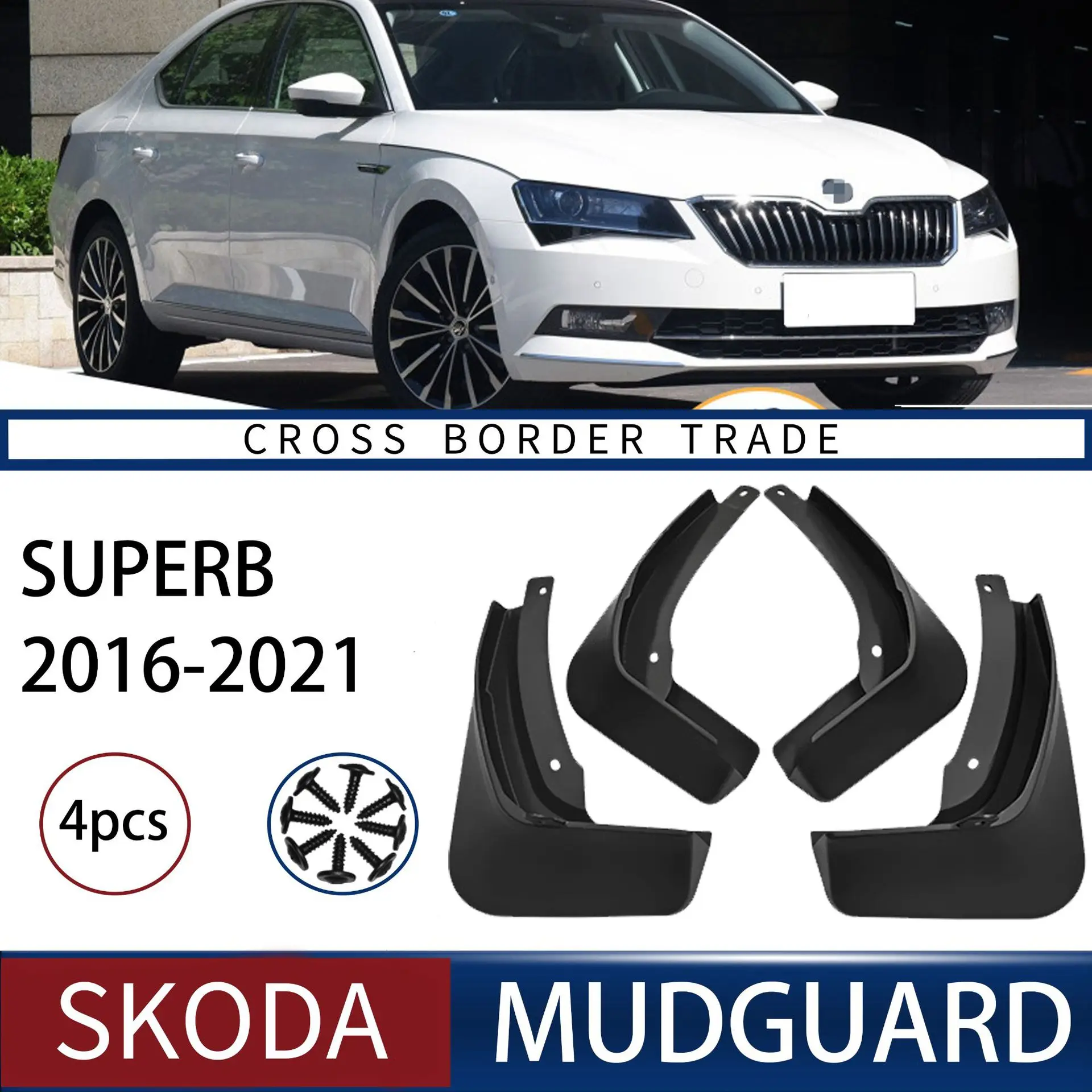 

FOR Skoda superb 2016-2021 Car Molded Mud Flaps Splash Guards Mudguards Front Rear Styling Front Rear Car Accessories