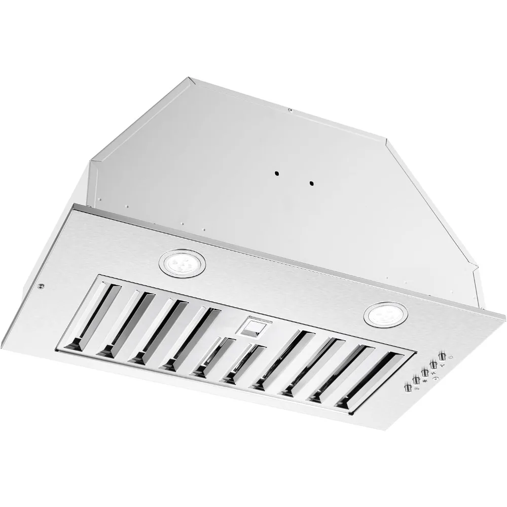 Range Hood Insert 20 Inch Stainless Steel with Baffle filters, 600 CFM Built-in Kitchen Hood