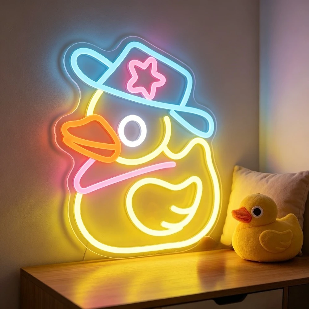 Baby Nursery Yellow Walls - Schattig Geel Eendje LED Neon Licht