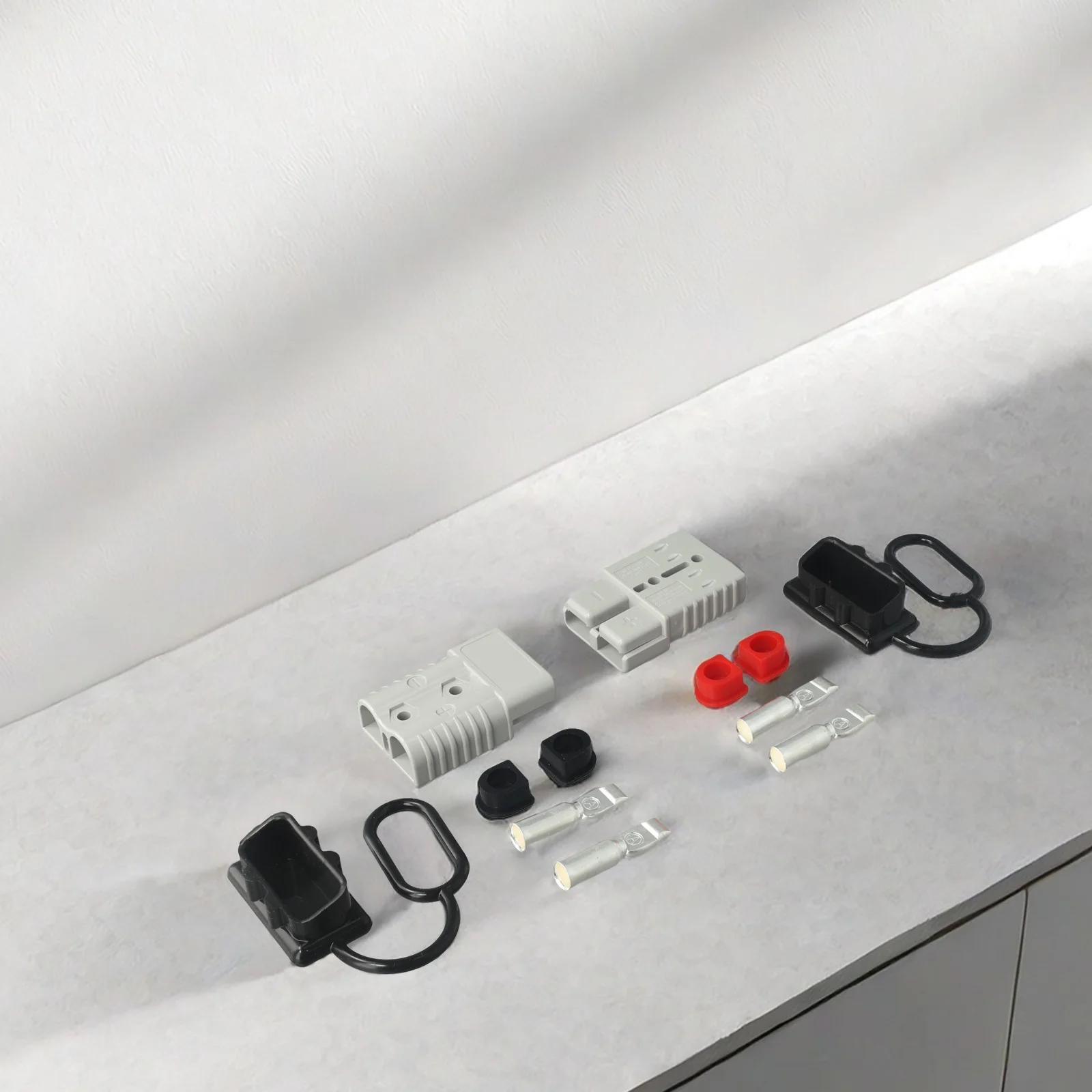 2PC For Cable Terminal Battery Connector + Cover 175AMP 600V Terminals Can Be Crimped Or Soldered To The Cab 2PC